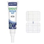 ANOMM Tile Grout Repair Kit, 120ml Grey Grout Reviver for Tiles, Fast Drying Filler for Restore & Renew Tile Joints, Grout Sealer for Kitchen, Bathroom, Shower Floor, Wall Lines