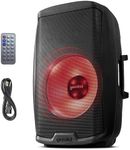 Gemini Sound AS-2115BT-LT Active 2000W Watt Party LED Light 15 Inch Woofer Powered Stage DJ Monitor Bluetooth PA Speaker, Wireless Stereo Pairing, Portable Fly Points