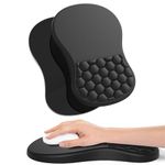 eulps Mouse Pad with Wrist Rest, Wrist Support Mousepad for Carpal Tunnel Pain Relief with Integrated Memory Foam Slope Massage Bulge (Dark Black)