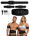 EMS Abdominal Toning Belt 3-in-1 Set, Next Gen Ultra Muscle Fitness AB Belt, Adjustable Toning Belt, EMS Muscle Stimulator With 12 Modes & 19 Intensity Levels, Rechargeable Abs Stimulator Muscle Toner