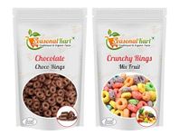 SEASONALKART Combo Pack of Breakfast Cereal, Choco Rings & Fruit Rings, Multigrain 180 gm Each Total 360 Grams High Fibre and Multigrain| Healthy Breakfast Cereal