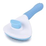 Emily Pets Self Cleaning Slicker Brush, Pet Massaging Tool, Grooming Brush for Dogs/Cats Cleaning Slicker Brushes Shedding Removes Tools Mats Tangled Hair Slicker Brush for Pet Massage-Self Cleaning (Blue)