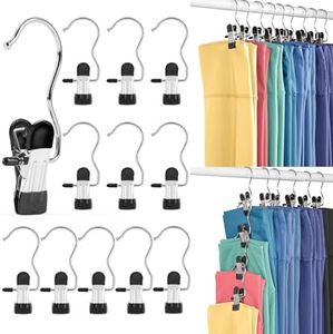 Legging Organizer for Closet, Metal Yoga Pants Hangers 60 Pack Hanging Clips w/Rubber Coated Holds Leggings, Space Saving Hanger Closet Organizers and Storage for Workout Sets, Hat