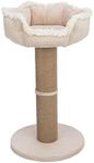 TRIXIE Boho Cat Scratching Post 32.7 Inch - Cat Scratcher with Soft Fabric Covering Base and Jute-Wrapped Post - with Platform Bed - in Beige