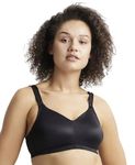 Jockey Women's Wirefree Non Padded Microfiber Nylon Elastane Stretch Full Coverage Minimizer Plus Size Bra with Broad Fabric Straps_Style_1841_Black_40DD