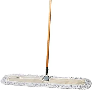 Tidy Tools Commercial Dust Mop & Floor Sweeper, 36 in. Dust Mop for Hardwood Floors, Cotton Reusable Dust Mop Head, Wooden Broom Handle, Industrial Dry Mop for Floor Cleaning & Janitorial Supplies…