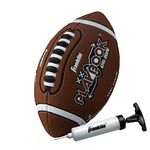 Franklin Sports Playbook Mini Football - Mini Football for Kids - Soft Foam Cover - Extra Grip Laces - Play Diagrams Included - Perfect First Football - Air Pump Included Black 33130Z