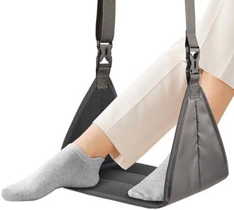 New Upgrade Airplane Footrest with No Feet Clashing,Portable Base Designed Travel Foot Hammock,Travel Essentials Portable Travel Footrest Flight Carry-On Adjustable Height Foot Rest Travel Accessories