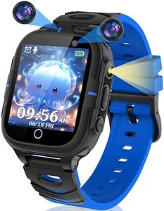 JYNZYUPO Kids Smart Watch,Smart Watch for Kids,Kid Watch with Sim Card Phone Calls,SOS,Games,Music,Camera,Birthday Gift,Smartwatches for Children Kids Boys Girls 3-12 Years Old Blue