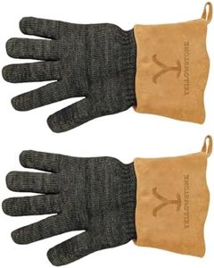 Y Yellowstone BBQ & Utility Gloves 2 Pack - Grill Gloves built with Kevlar® Fibers | Protective BBQ Gloves for grilling or Work Gloves | Long Leather Cuff | Authentic Yellowstone Merchandise.