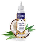 Petpost | Dog Ear Cleaner - Natural Coconut Oil Solution - Best Remedy for Odor - Dog Ear Problems - Chemical & Irritant Free 237 ml