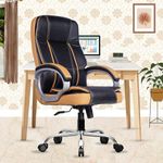 beAAtho® Vintage with 3 Years Warranty | Ergonomic Chair/Leather Chair/Executive High Back Chair/Revolving Office Chair/Director Chair/Boss Chair/Orthopedic Chair (Tan)