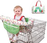 Baby 2-in-1 Shopping Cart Cover Cushion, Adjustable Baby Supermarket Shopping Trolley Seat Covers, High Chair Cover Mat with Safety Belt for Baby Kids Children