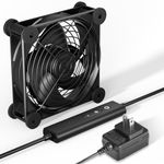 upHere High Airflow 120mm X 25mm Computer Fan with 12V DC Power Supply, 5 Level Speed Controller, for PC,PS5, Mining Machine Chassis Server Workstation Cooling