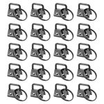 uxcell 20Pcs 20mm/ 0.8-inch Key Fob Hardware with Keychain Ring for Bag Webbing Wristlets, Lanyards, Dark Nickel