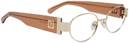 TIJN Iconic Trendy Blue Light Blocking Glasses for Women Men, Oval Acetate Metal Frame, Melisha