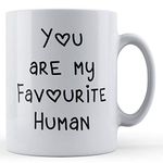 Funny Mug Partner, Girlfriend, Boyfriend, Husband, Wife, Valentines You are My Favourite Human - Gift Mug, Ceramic, 11fl.oz.