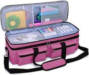 Luxja Double-Layer Bag Compatible with Cricut Explore Air (Air2) and Maker, Carrying Bag Compatible with Cricut Die-Cut Machine and Supplies (Bag Only, Patent Pending), Pink