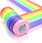 JFA Supplies 8 Rolls Rainbow Masking Tape, 8-Colour Masking Tape Set for Home, Office, and Crafts, 1.5cm x 12m Masking Tape, Coloured Masking Tapes