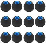 BLLQ- 12Pcs Medium Size Replacement Ear Tips Earbuds Eartips Ear Cap Ear Bud Tip Compatible Sony Wf 1000Xm4, Powerbeats Pro, Beatsx & Other Inner Hole 3.8Mm Earbud in Ear Headphones, Black Blue, M