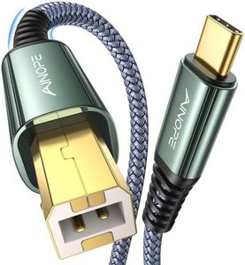 USB B to USB C Printer Cable 10 FT, AINOPE USB C Printer Cable Nylon Braided, 2.0 High-Speed Printer Cord for MacBook Pro/Air, USB C MIDI Cable for Yamaha Casio Digital Piano MIDI/DJ Controller