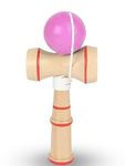 Wooden Kendama Toy/Wooden Cup and Ball/Japanese Traditional Game/Balance Skill Toy with Long Thread, Wooden Finishing with Durable Handle – Adult Handcrafted Wooden Toy (Pink)