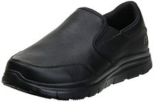 Skechers Men's Bronwood Food Service Shoe, Black Leather, 8