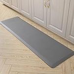 Carvapet Anti Fatigue Kitchen Mat 20MM Thick Cushioned Kitchen Standing Mats Floor Mats PVC Waterproof Runner Rug for Standing Desk, Kitchen, Office(Grey,44x152x2cm)