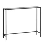 VASAGLE Console Table, Side Table, Tempered Glass Tabletop, Modern Sofa Table, Easy Assembly, with Adjustable Feet, for Living Room, Hallway, Ink Black and Slate Grey LGT132B01