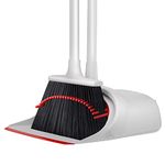 Broom and Dustpan Set, Broom and Dustpan Set for Home, Dustpan with 52" Long Handle Broom Combo Set, Standing Dustpan and Broom Set for Home Kitchen Room Office Lobby Floor Cleaning