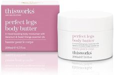 THISWORKS Perfect Legs Body Butter, Moisturising Body Cream with Geranium and Sweet Orange Essential Oils, Hyaluronic Acid and Shea Butter, 200ml | 7.6 Ounce