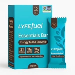 Essential Nutrition Bars by LyfeFuel | Vegan Protein Bar & Low Carb Meal Replacement for Intermittent Fasting and Hunger Control | 12g Plant-Based Protein, High Fiber, MCT Oil and 21 Organic Vitamins | No Sugar Alcohols