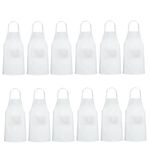 uniformer 12-Pack Apron for Kitchen Unisex Aprons for Men and Women perfect for Home Kitchen, Restaurant, Coffee house, Cooking, Bar, Salon, Barber Shop (White,12 PCS)