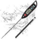 BOMATA Waterproof IPX7 Thermometer for Water, Liquid, Candle and Cooking. Instant Read Food Thermometer with Long Probe for Cooking, Meat, BBQ! T101 Black…