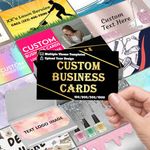 Business Cards Personalised 1000 PCS Printable Double Sided, Custom Business Cards with Logo Photo Text 3.5"x 2" Customised Waterproof Business Cards for Men Women - Design Your Own