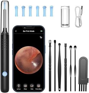 LMECHN Ear Wax Removal, Ear Cleaner with Camera, Ear Wax Removal Kit with 1080P, Ear Camera Otoscope with LED Light, Ear Cleaning Kit for iPhone, iPad, Android Phones-Black (N30Pro)