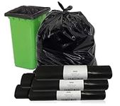 Abbey 50 Black Wheelie Bin Liners 240L Capacity – Refuse Sacks Heavy Duty Black Bin Bags for Outside and Garden Bin – Strong Garbage Bags for Rubbish On a Roll 30 Inch x 46 Inch Wide x 54 Inch Long