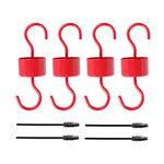 Metal Ant Moat for Hummingbird Feeders, Red Hummingbird Feeder Ant Guard for Outdoor Hangers, Ant Trap Nectar Protector, Garden Decor, Sturdy & Leakproof (4 Hooks with 4 Brushes)