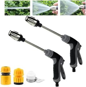 High-Pressure Washer Nozzle for Garden Hose, Fits Any Standard Hose, 360° Rotation, Suitable for Three Spray Modes, Heavy-Duty Spray Nozzle for Cleaning Patio, Car & Driveway (A-2PCS)