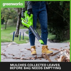 Greenworks 48V Cordless Leaf Blower and Vacuum – Lightweight Garden Tool
