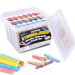 Maxzola inc. Jumbo Sidewalk Chalk for Kids, 61 Pcs Non-Toxic, Washable, Outdoor, Street, Chalkboard Bulk Chalk, Art Set