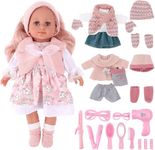 deAO Baby Doll Toys Girl Doll Dress-Up Doll Toy Set Baby Doll Accessories, Doll Clothes, Dolls for 3 4 5 6 7 8 9 Years Old Girls Gift for Birthdays and Christmas