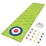 GoSports Pure Putt Challenge Curling & Shuffleboard 2-in-1 Putting Game | Huge 10ft Putting Green Rug with 16 Golf Balls & Scorecard