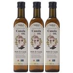 Canola Oil, A Set of 3 500ml, Cold-Pressed Non-GMO for Healthy Cooking & Dressing by Twinfood… (canola, 3 Bottles)