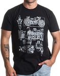 M-72 Motorcycle Engine Blow Out Diagram | Mechanic Schematic Art Unisex T-Shirt, Black, Large