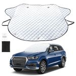 Cosyzone Windshield Cover for Ice and Snow, Large Size Car Snow Cover Removal Wiper Protector, 4-Layer Protection with Strong Magnetic Edge, Includes Storage Pouch, Fits Most Vehicle(75"x51.2")