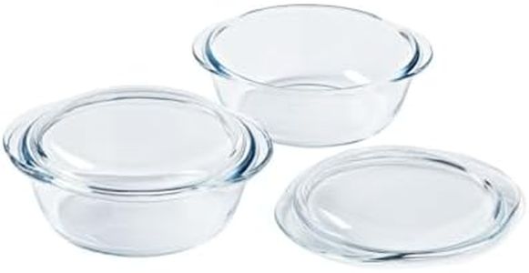 Pyrex 4 in 1 – Set di 2 pentole da 1 l – vetro borosilicato – cottura a vapore – cucina in forno a microonde e lavastoviglie – Made in France