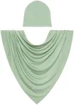 Posh Peanut Unisex Baby Swaddle Blanket - Large Premium Knit Viscose from Bamboo - Infant Swaddle Wrap, Receiving Blanket and Beanie Set, Baby Shower Newborn Gift, Registry - Sage