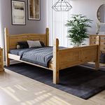 Vida Designs Corona King Size Bed, 5 ft, High Foot End Bed Frame, Solid Pine Wood