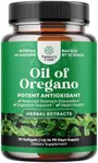 Pure Wild Oregano Oil Softgels - Oil of Oregano Softgels for Immune Support Heart Health and Upset Stomach - Soluble Fiber Antioxidant Supplement Softgels for Bone Health and Daily Energy Boost